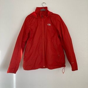 Red coral The North Face rain jacket size XL